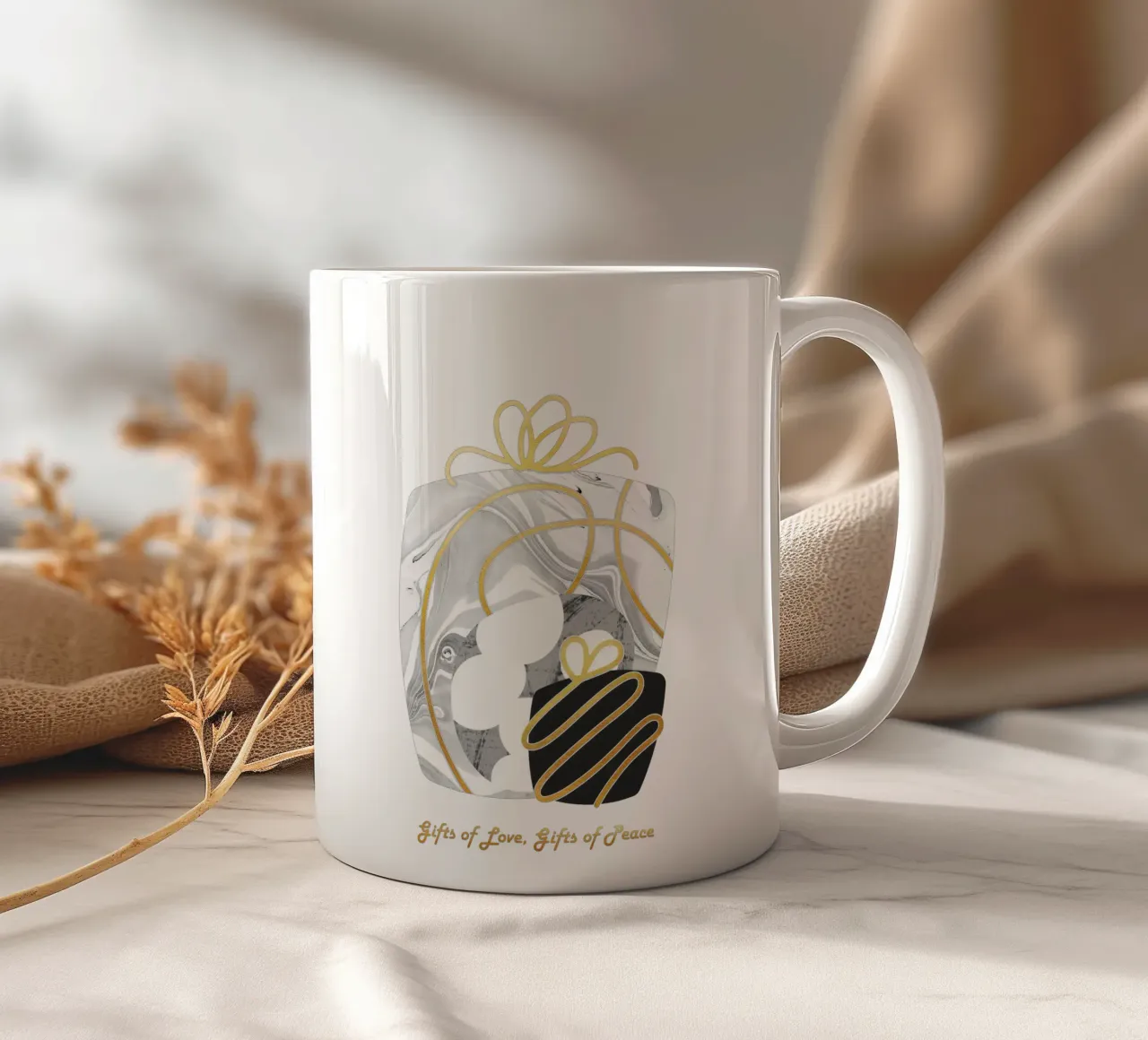 Geschenke der Liebe, Geschenke des Friedens Keramik Tasse von amini54