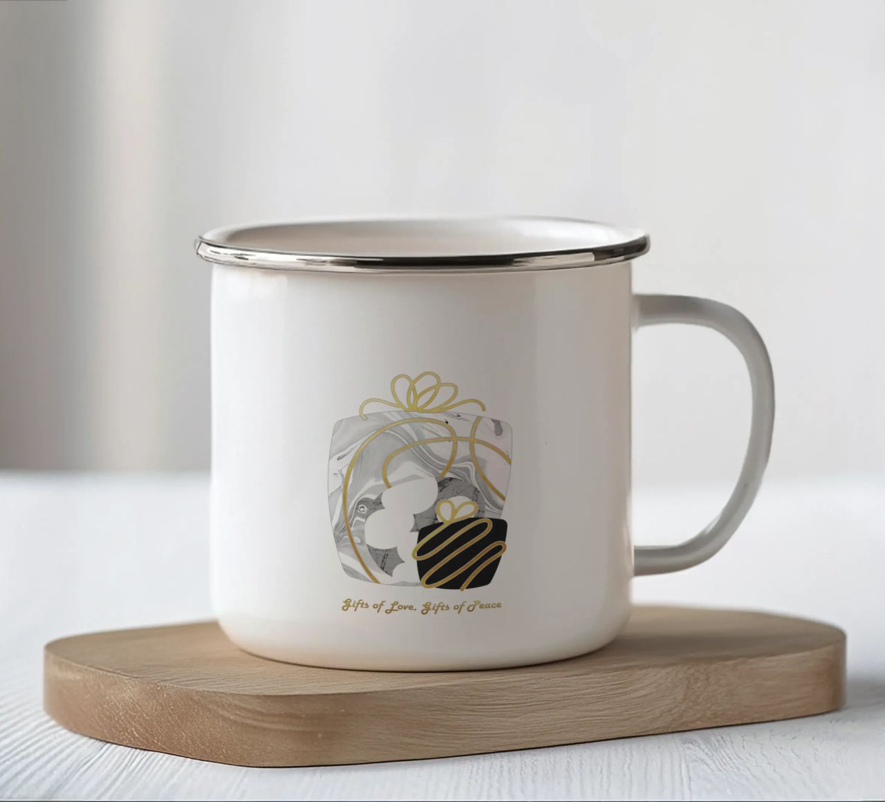 Doni d'amore, doni di pace tazza in smalto da amini54