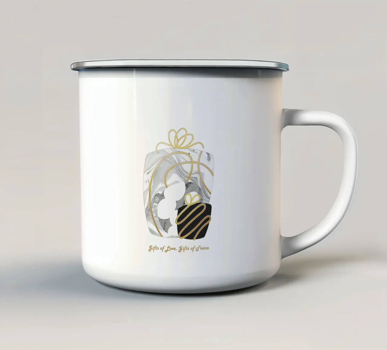 Regalos de amor, regalos de paz taza de esmalte de amini54