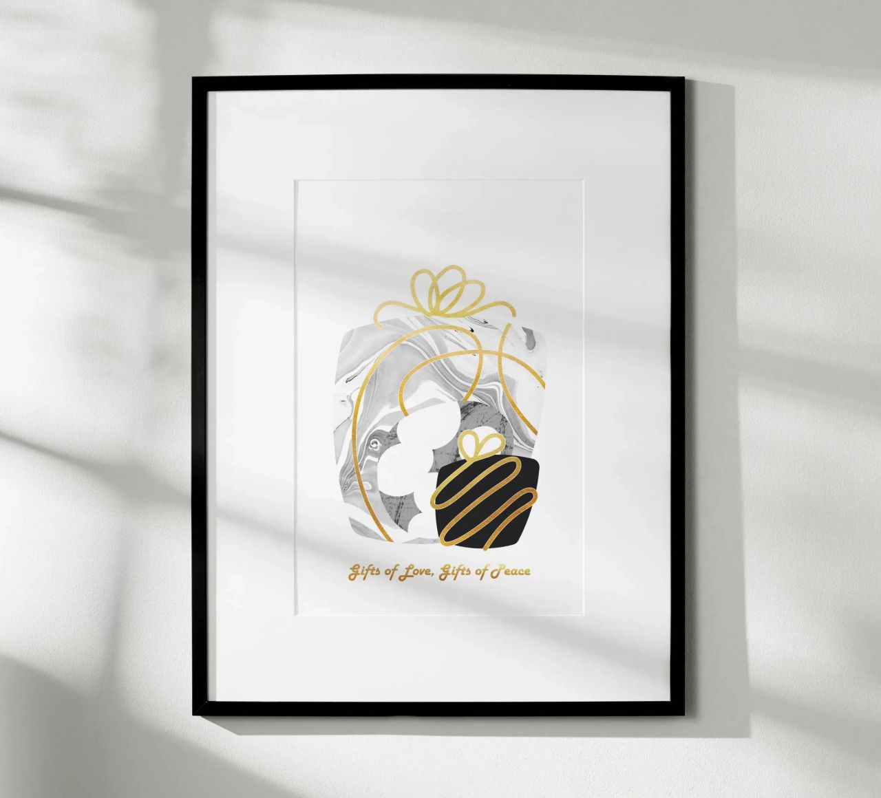 Doni d'amore, doni di pace poster con telaio in alluminio da amini54