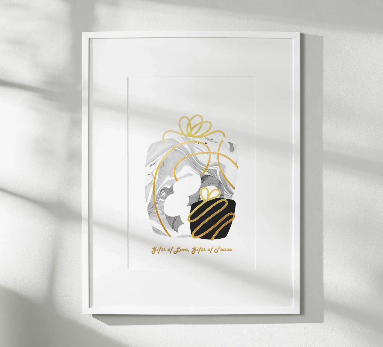 Doni d'amore, doni di pace poster con telaio in alluminio da amini54