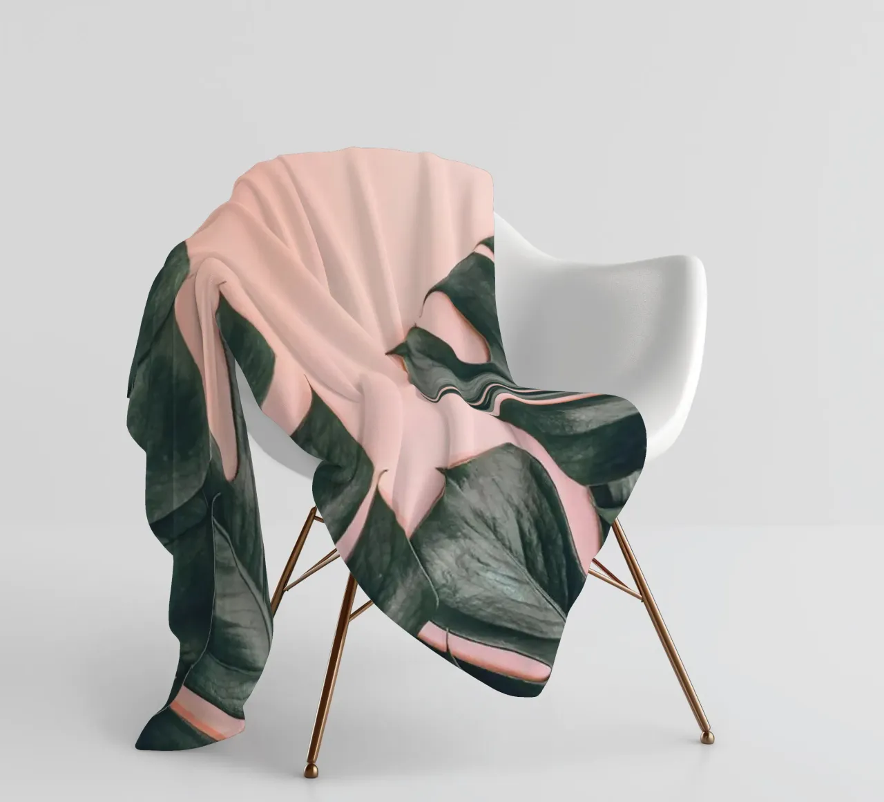 Foglie di Monstera - Design botanico minimalista coperta in pile da Whole©
