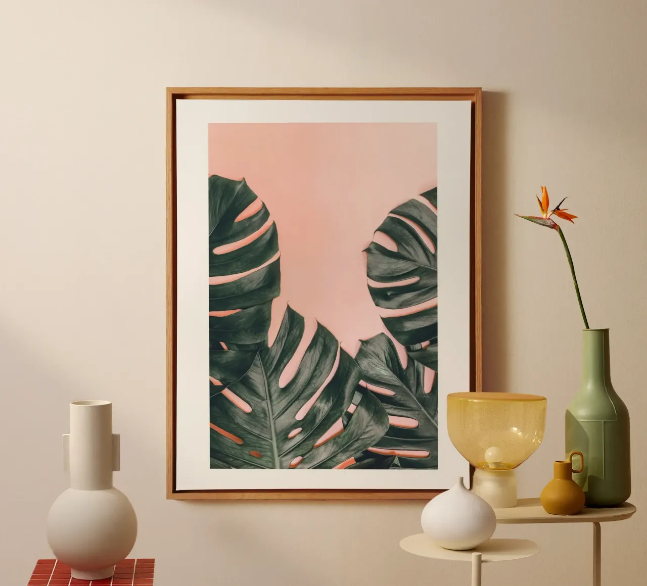 Foglie di Monstera - Design botanico minimalista tela da Whole©