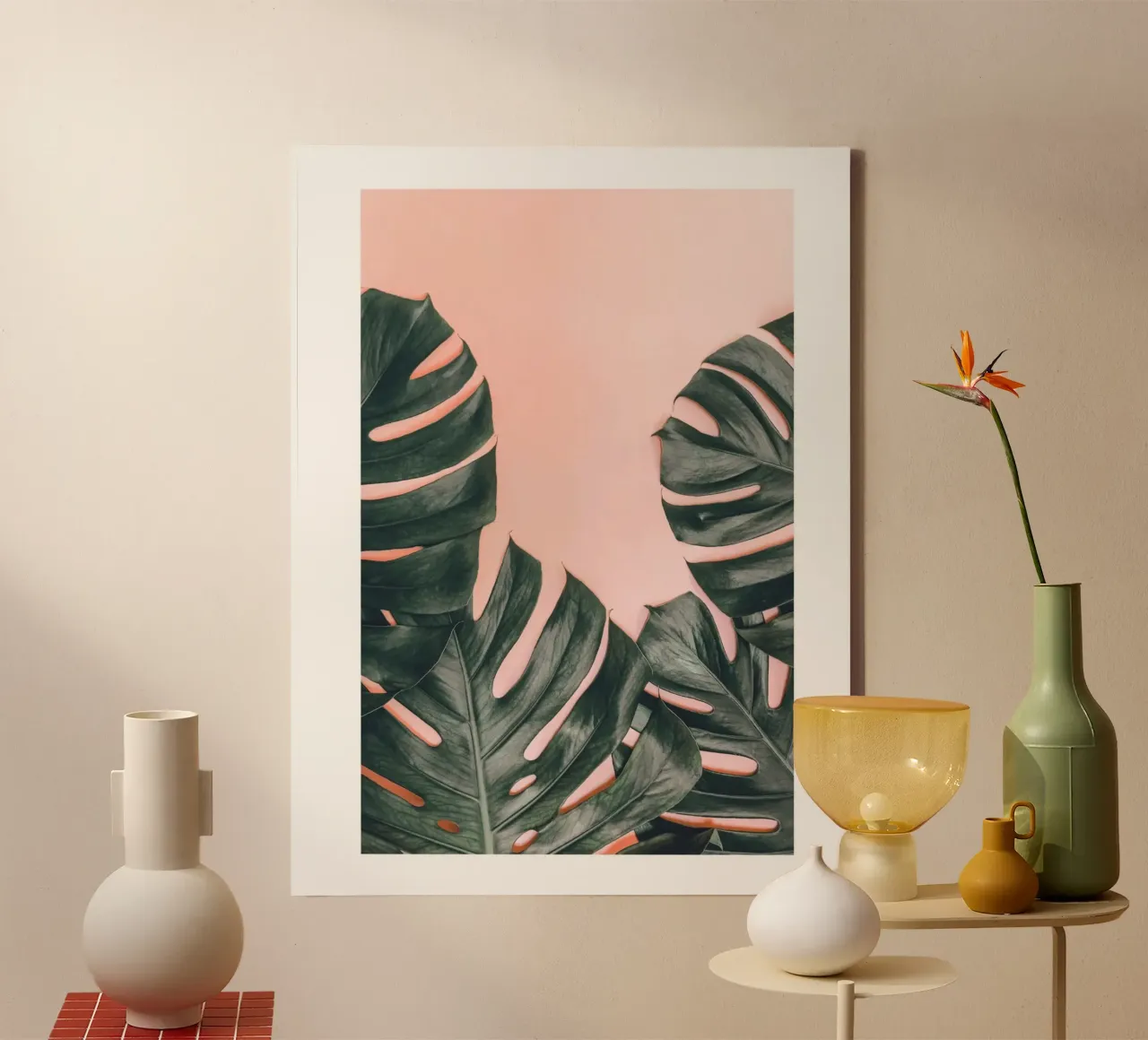Foglie di Monstera - Design botanico minimalista tela da Whole©