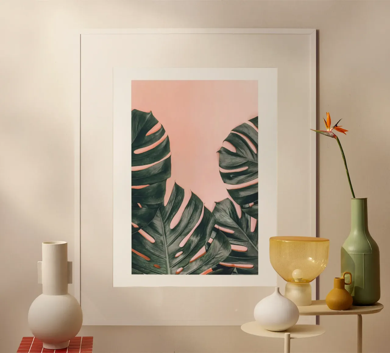 Foglie di Monstera - Design botanico minimalista carta hahnemühle da Whole©