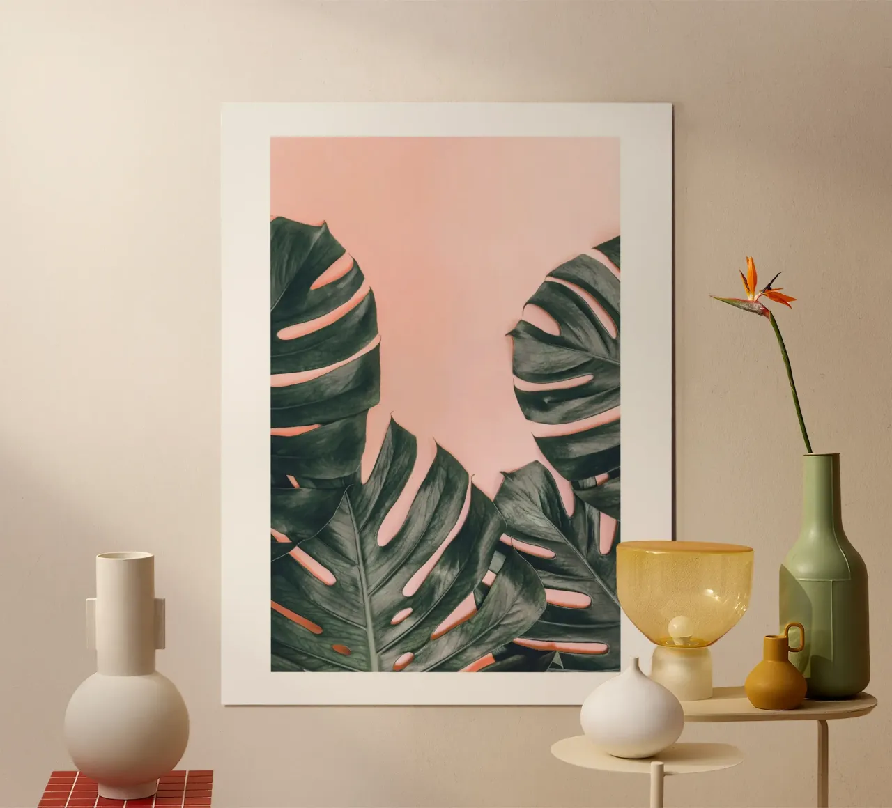 Foglie di Monstera - Design botanico minimalista carta hahnemühle da Whole©