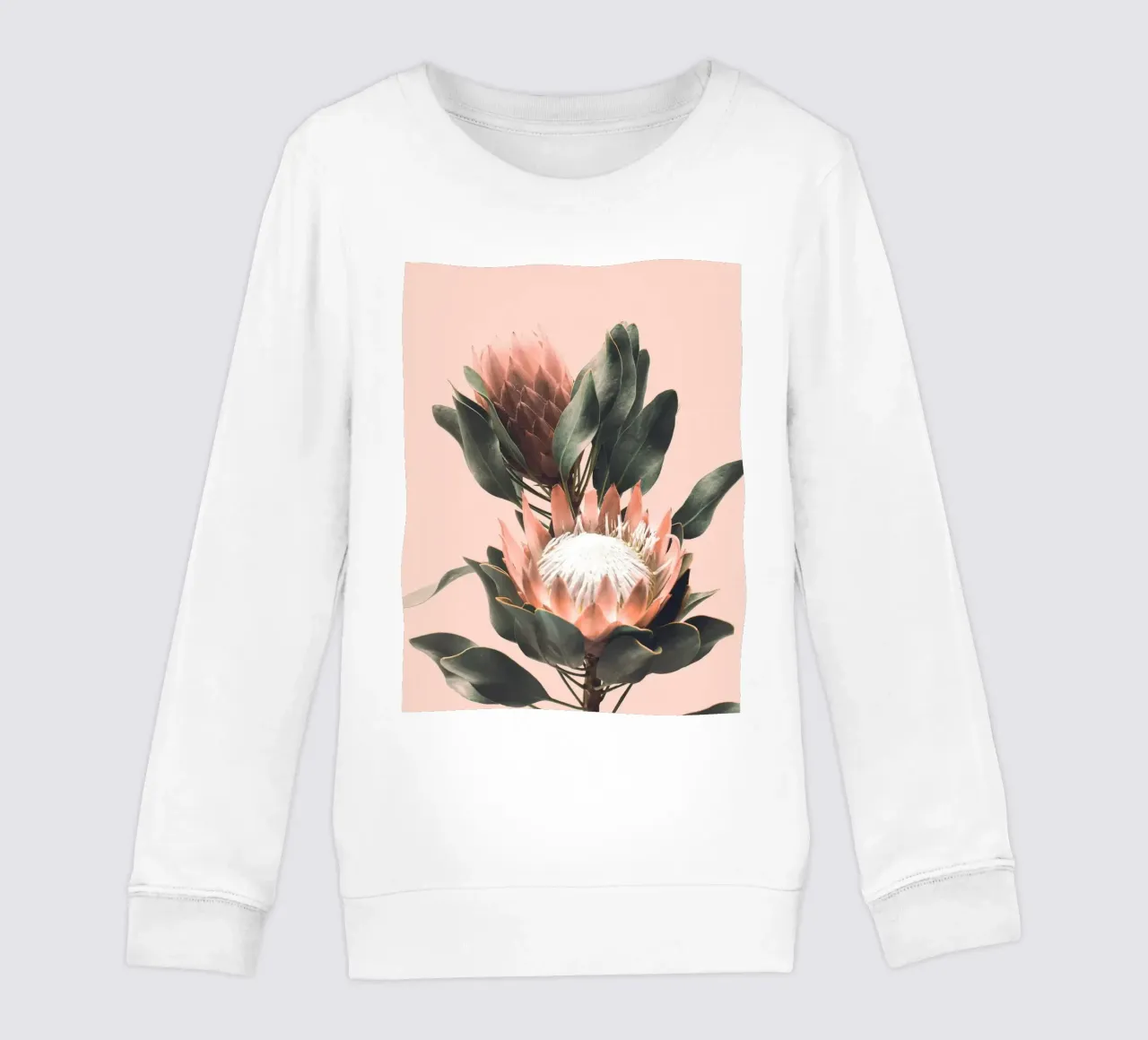 Protea flowers - Botanical photo art design kids sweatshirt by Whole©