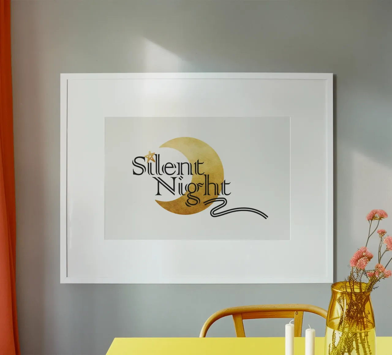 Notte silenziosa poster con telaio in alluminio da amini54
