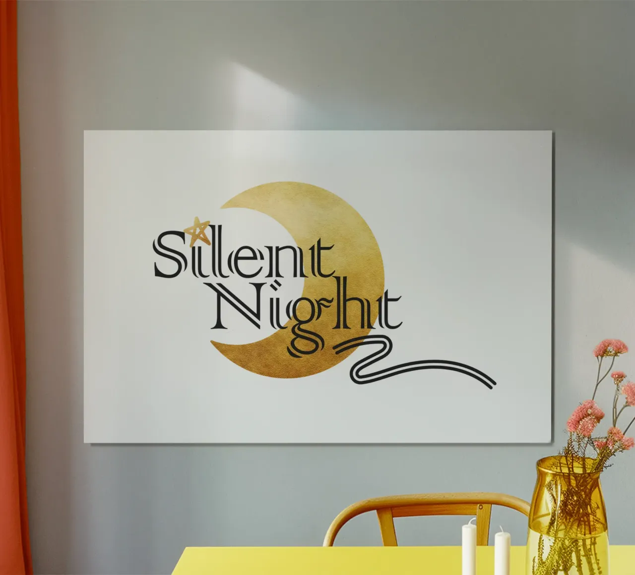 Notte silenziosa poster con telaio in alluminio da amini54