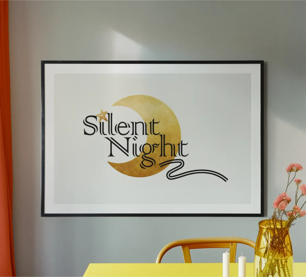 Notte silenziosa poster con telaio in alluminio da amini54