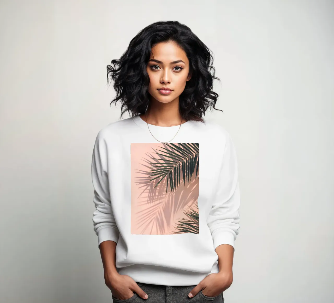 Palm Shadows - Design minimalista tropicale felpa da Whole©