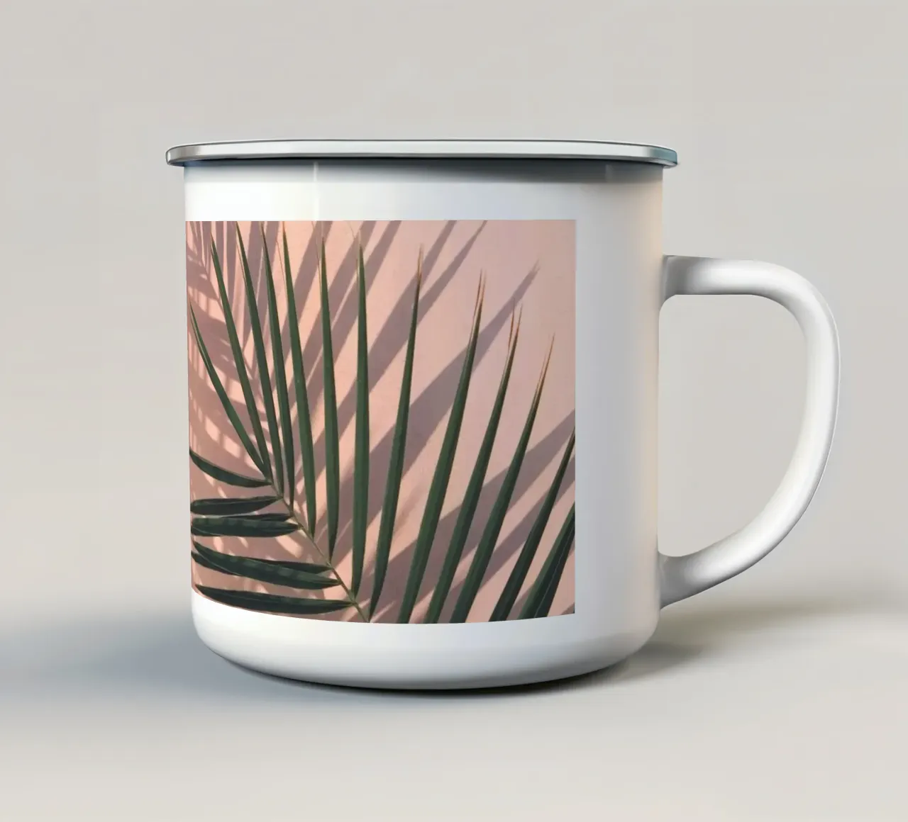 Palm Shadows - Design minimalista tropicale tazza in smalto da Whole©