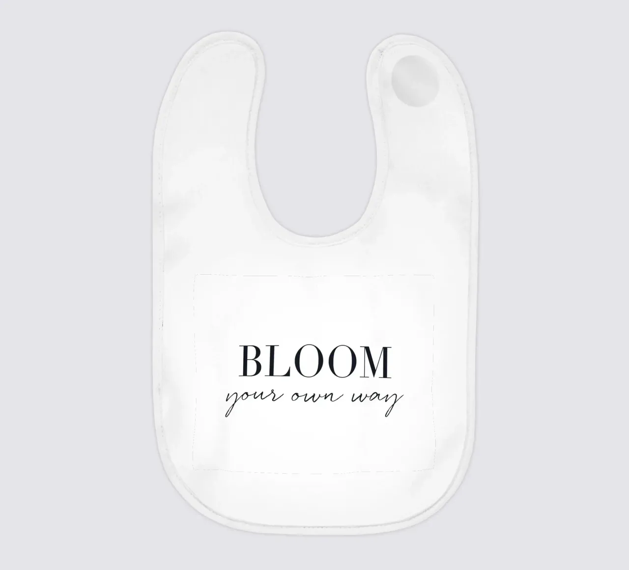 Bloom Your Way - Design tipografico minimalista bavaglino da Whole©