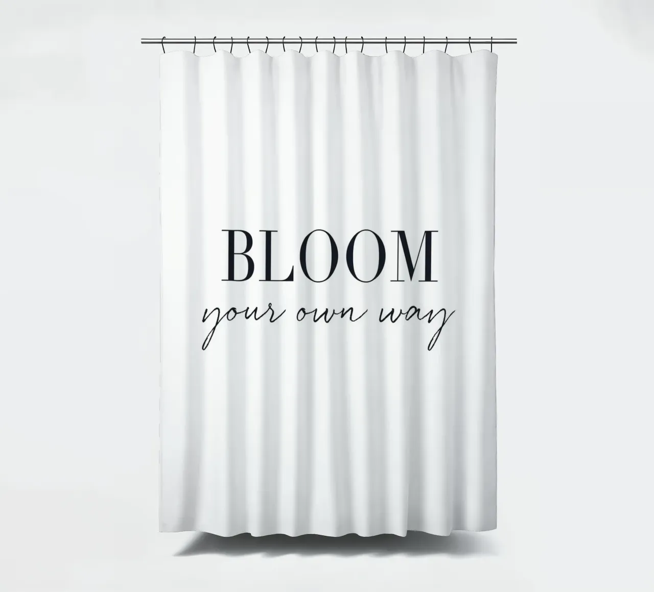 Bloom Your Way - Design tipografico minimalista tenda da doccia da Whole©