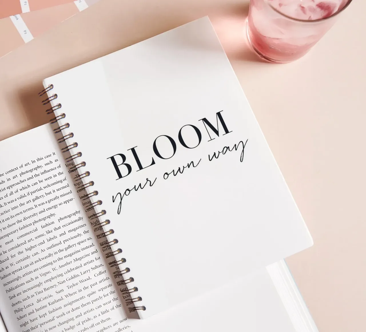 Bloom Your Way - Minimalist typography design spiral notebook by Whole©