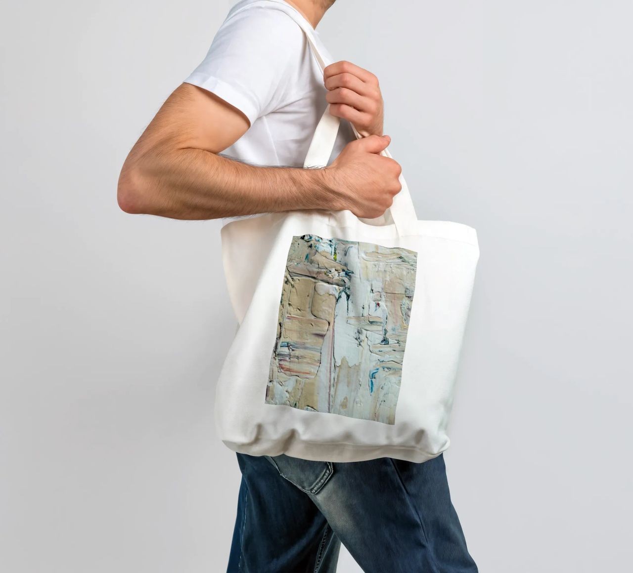 Abstract composition and sense of movement borsa in juta da LisaArtes