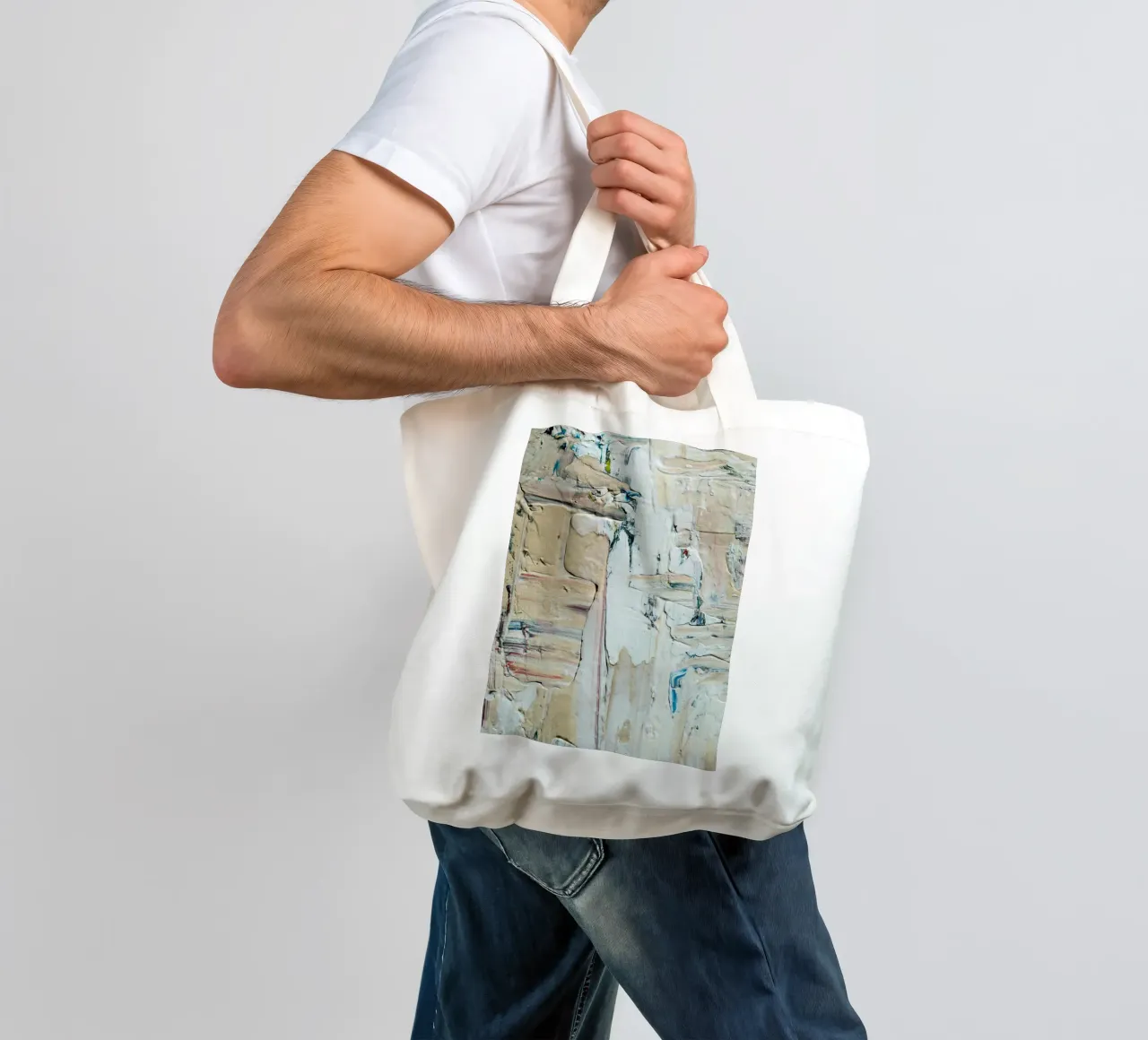 Abstract composition and sense of movement borsa in juta da LisaArtes
