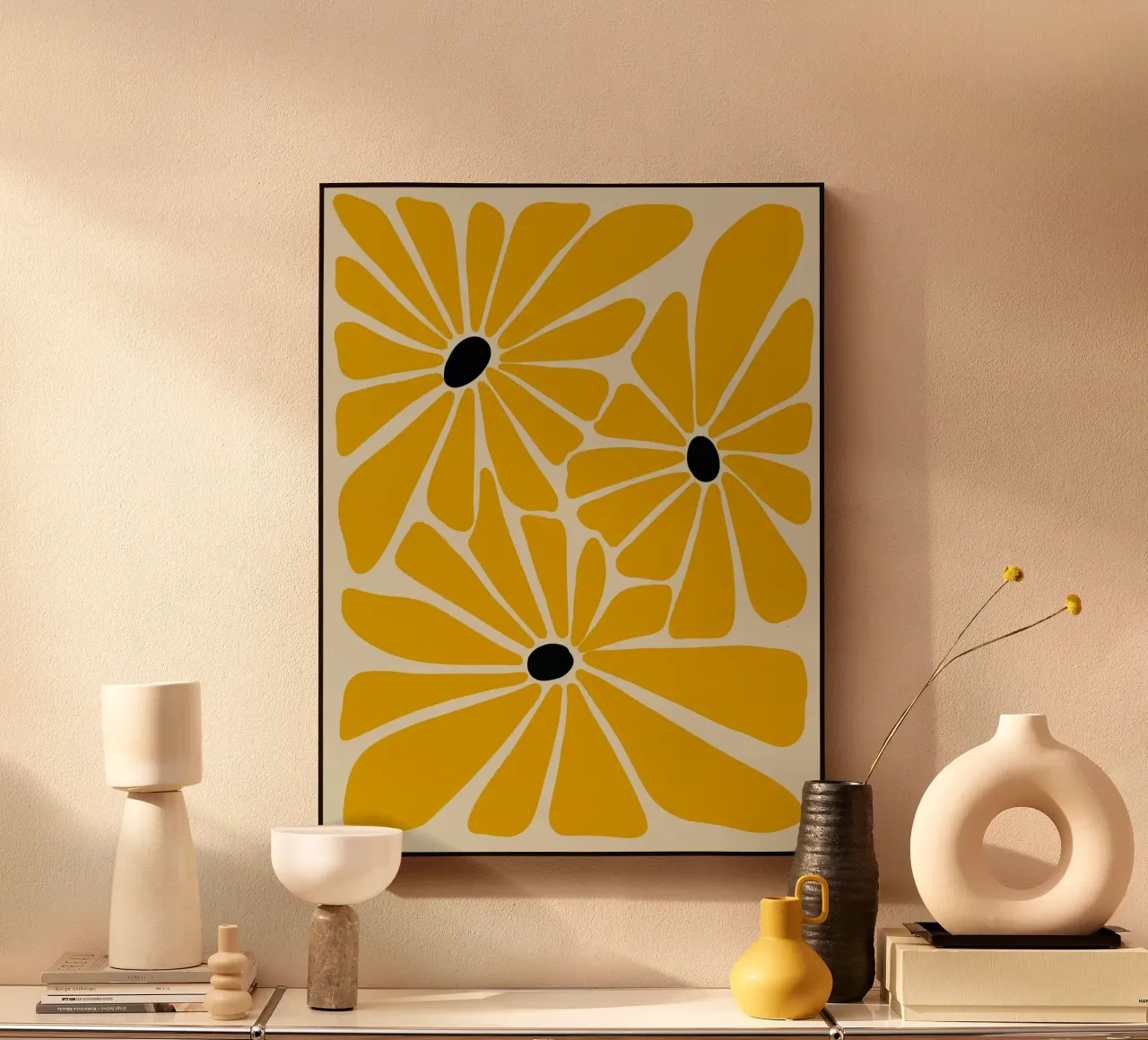 Yellow petals acrylic glass by LisaArtes