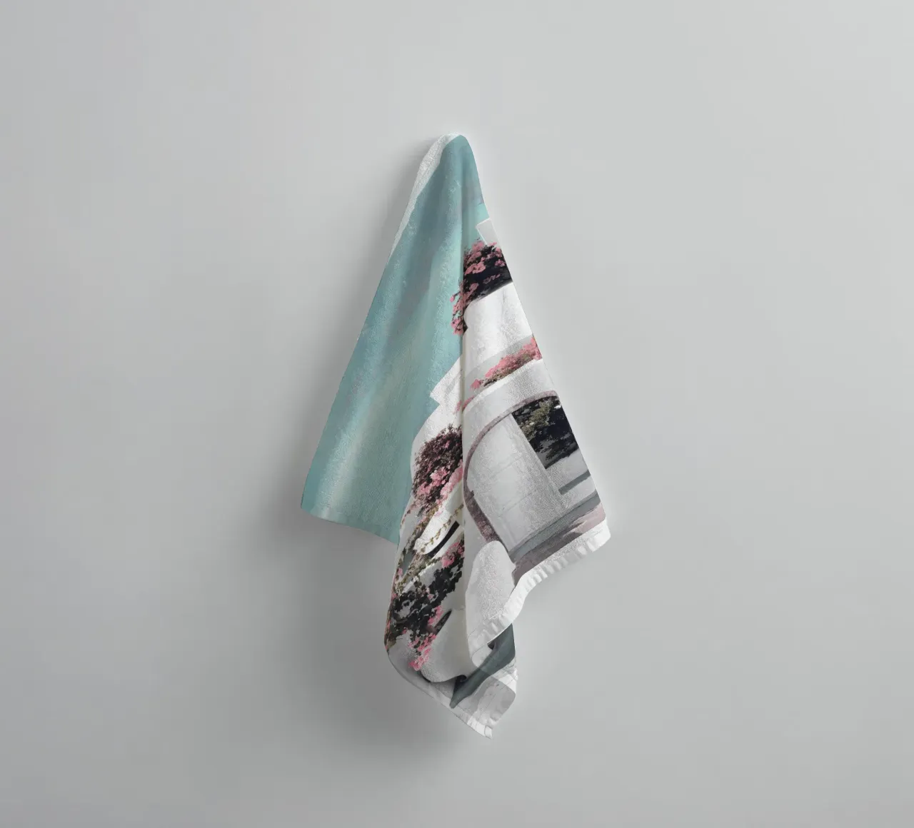 Santorini dream - Mediterranean landscape art towel by Whole©