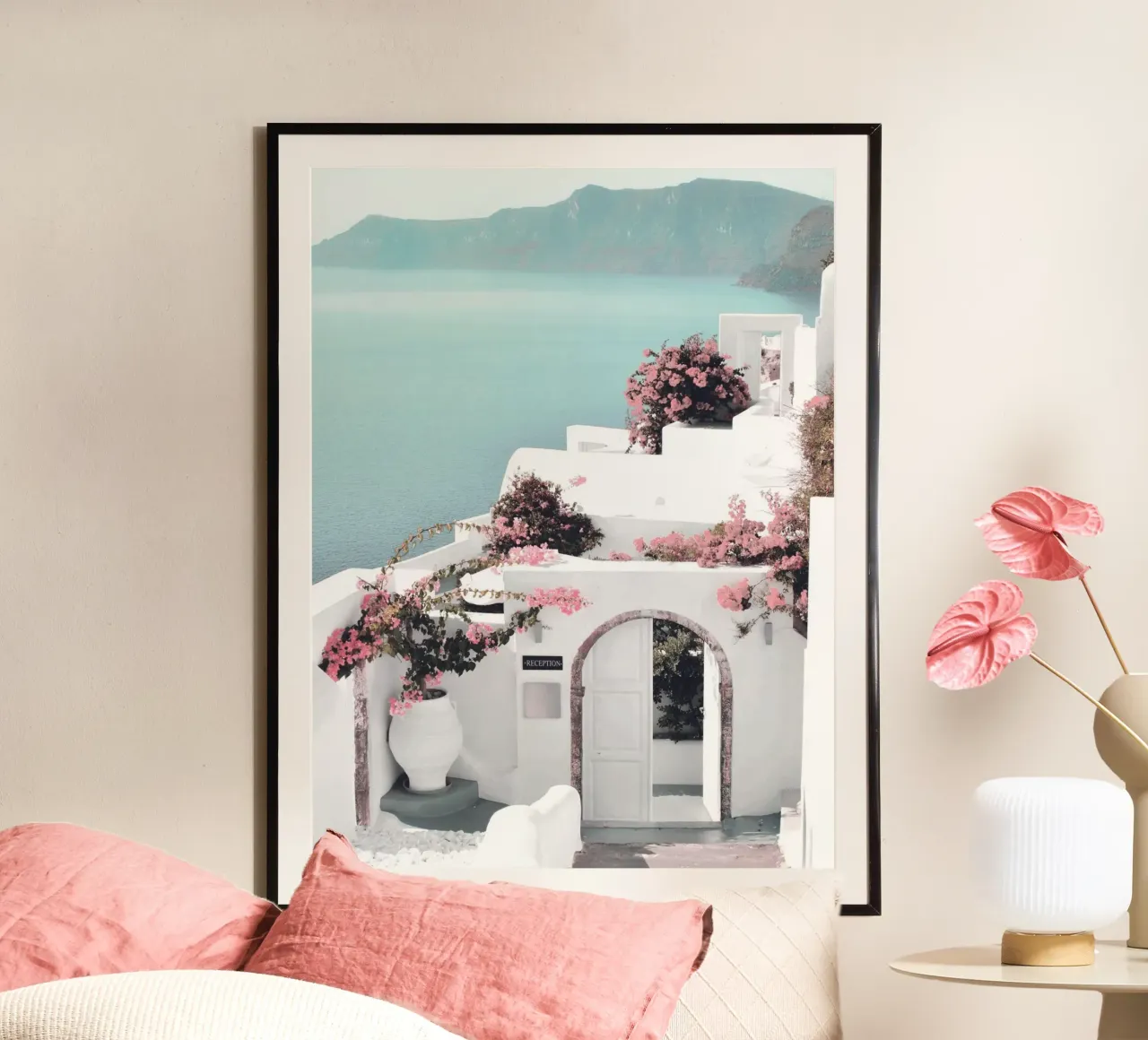 Santorini dream - Mediterranean landscape art poster by Whole©