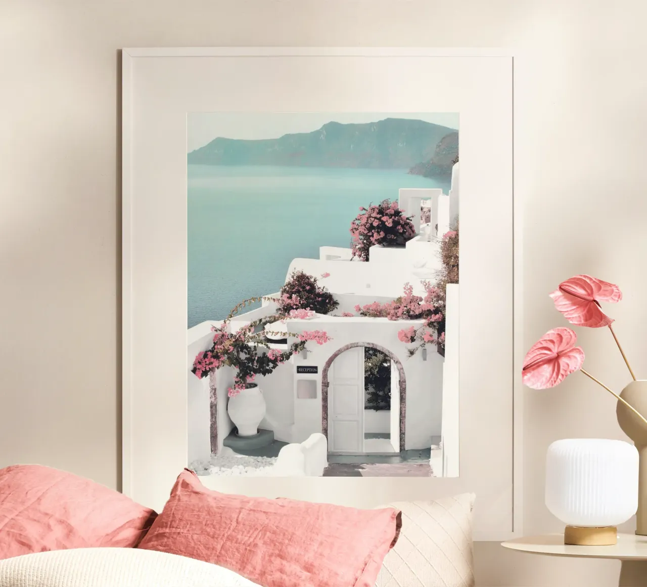 Santorini dream - Mediterranean landscape art poster by Whole©
