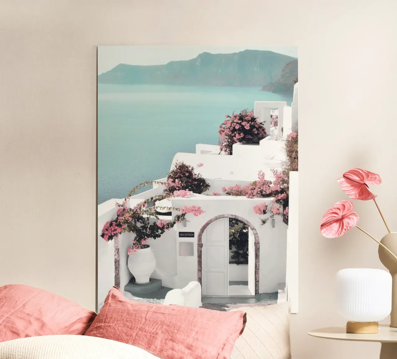 Santorini dream - Mediterranean landscape art poster by Whole©