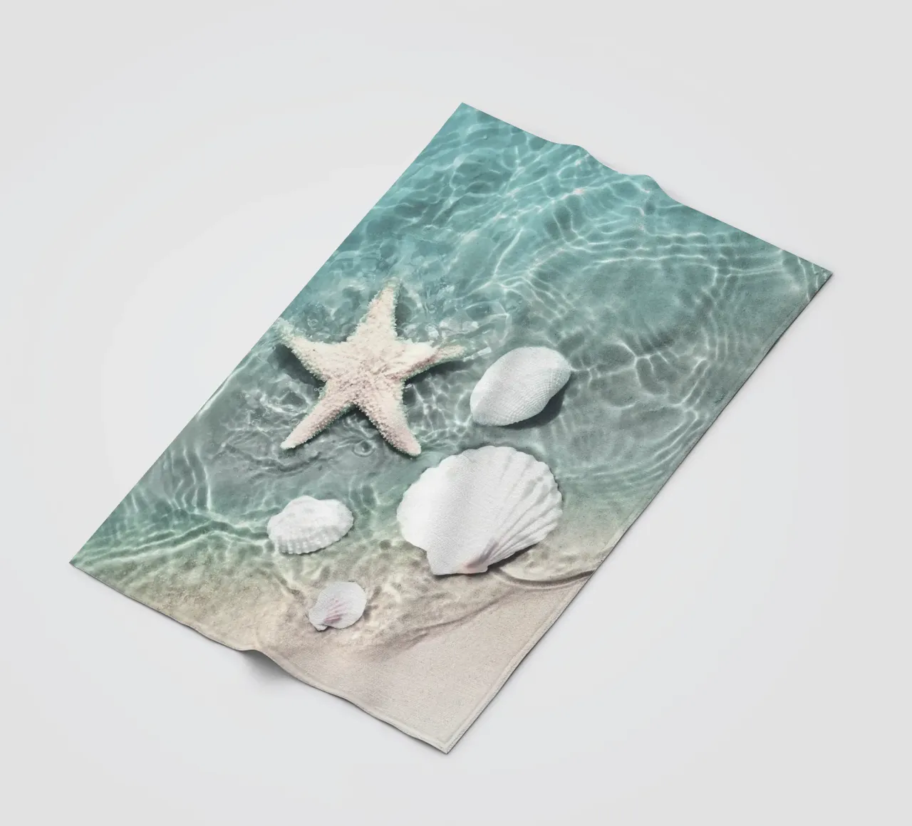 Conchiglie e stelle marine - design estivo marittimo coperta in pile da Whole©
