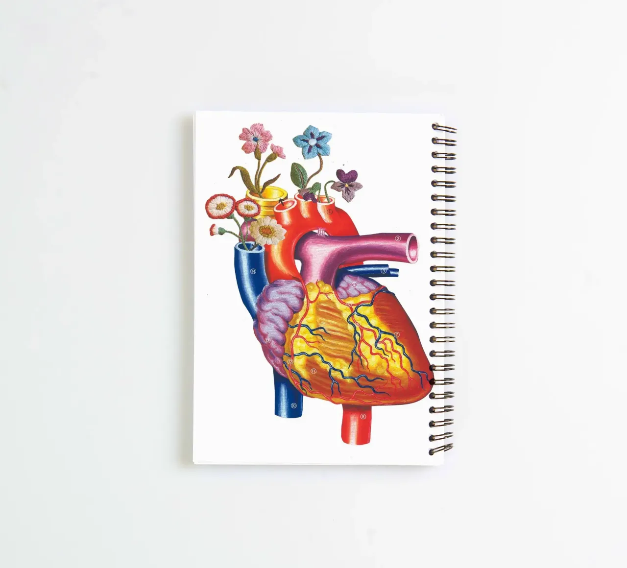 Heart flowers spiral notebook by From Design With Love