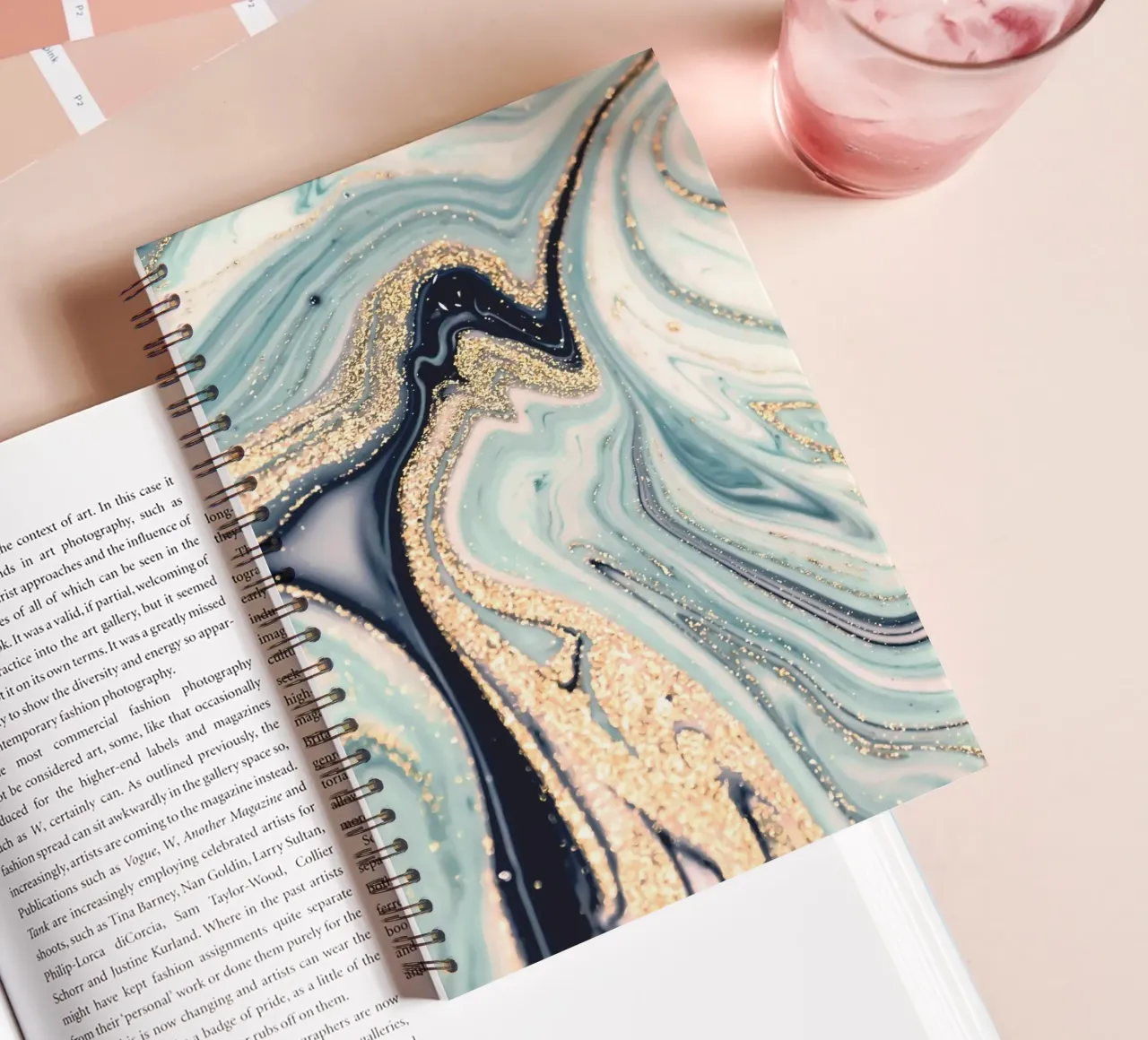Marble gold - abstract art with elegance spiral notebook by Whole©