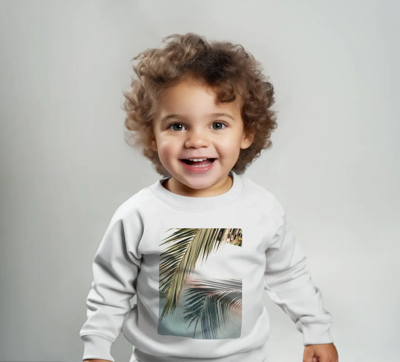 Palm shade play - Tropical elegance baby sweatshirt by Whole©