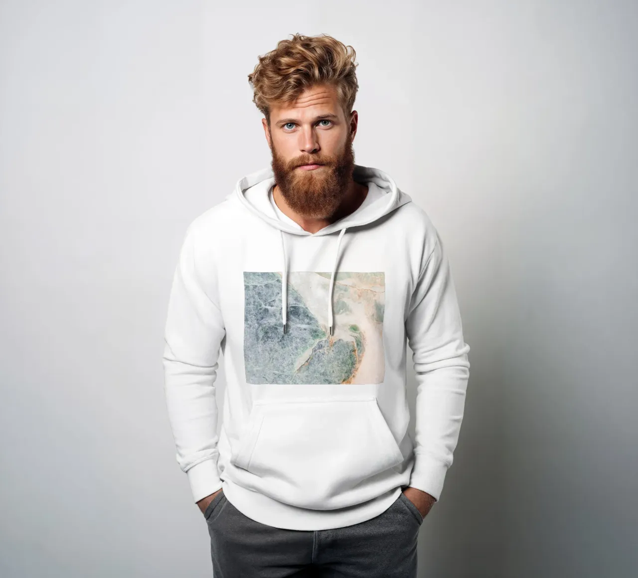 Structure de marbre douce - motif naturel sweat à capuche de Whole©