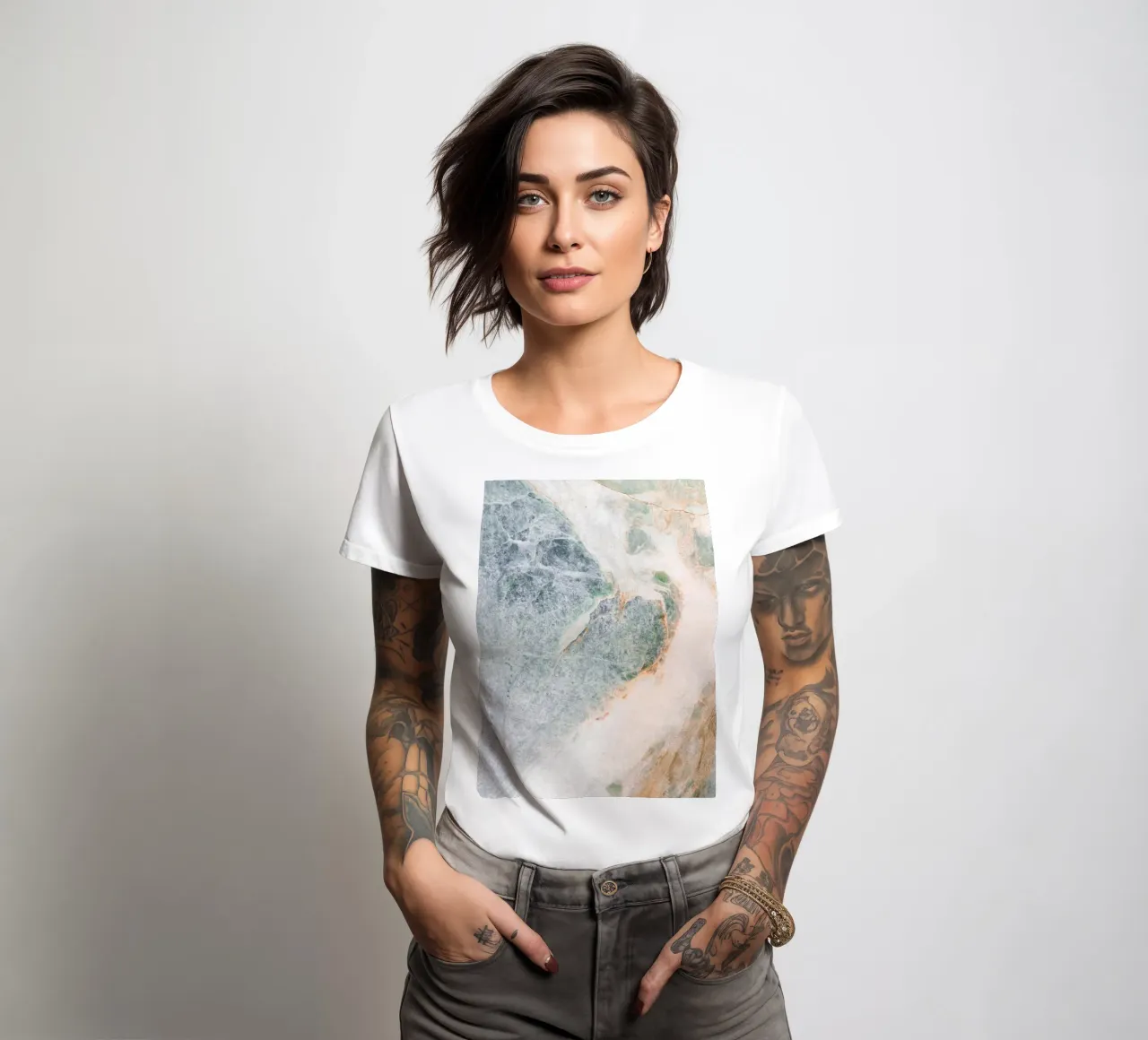 Structure de marbre douce - motif naturel t-shirt ajusté pour femmes de Whole©