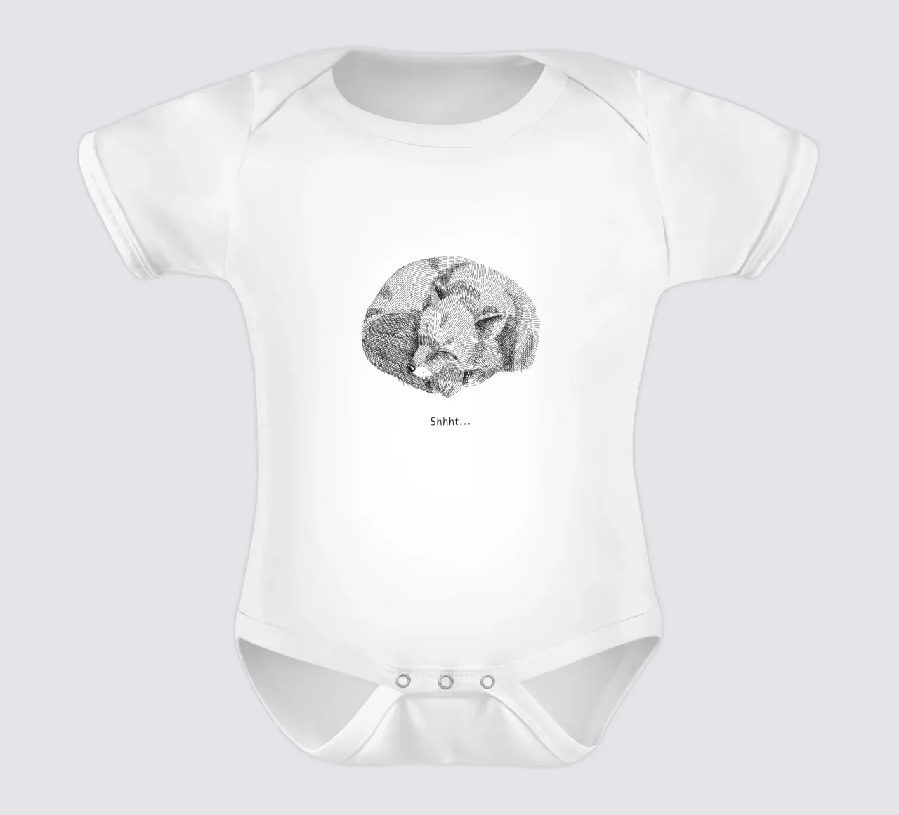 Schlafender Fuchs - Shhht! body neonato maniche corte da Ohkimiko