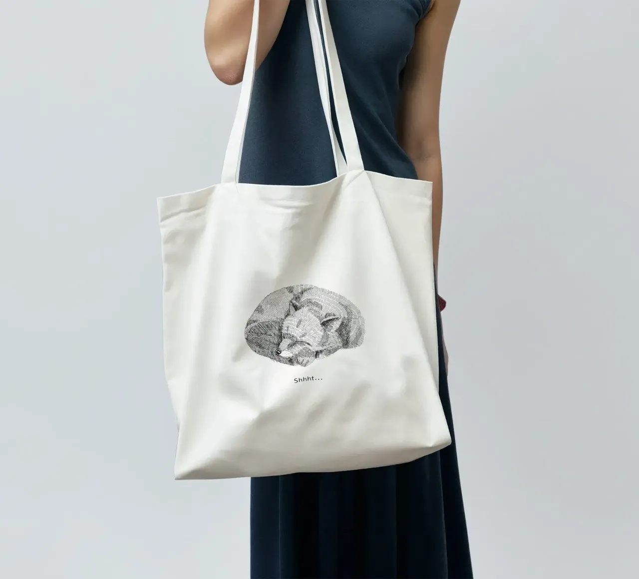 Schlafender Fuchs - Shhht! borsa in juta da Ohkimiko