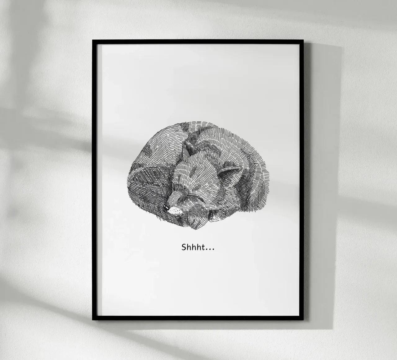 Schlafender Fuchs - Shhht! poster con telaio in alluminio da Ohkimiko