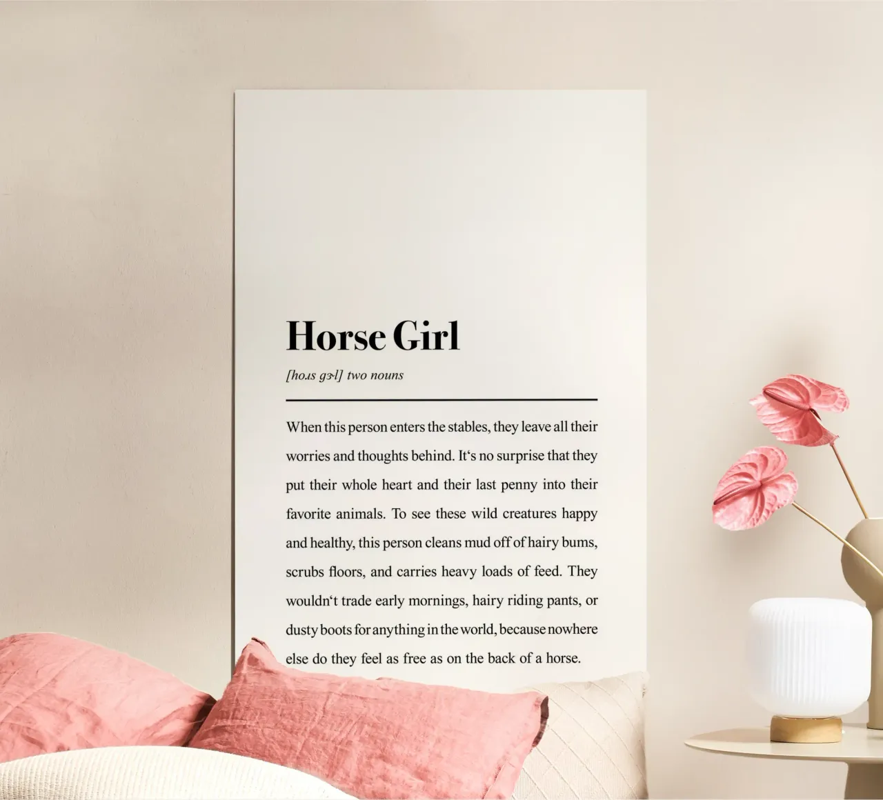Ragazza cavallo - Citazione in stile dizionario poster da Pulse of Art
