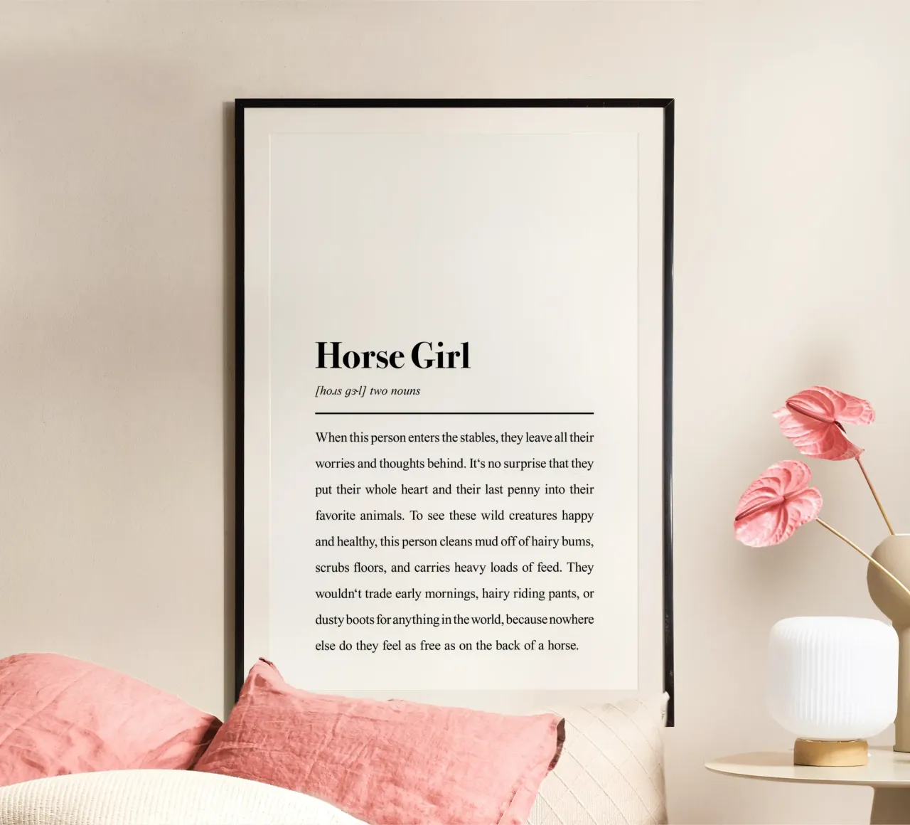 Ragazza cavallo - Citazione in stile dizionario poster da Pulse of Art