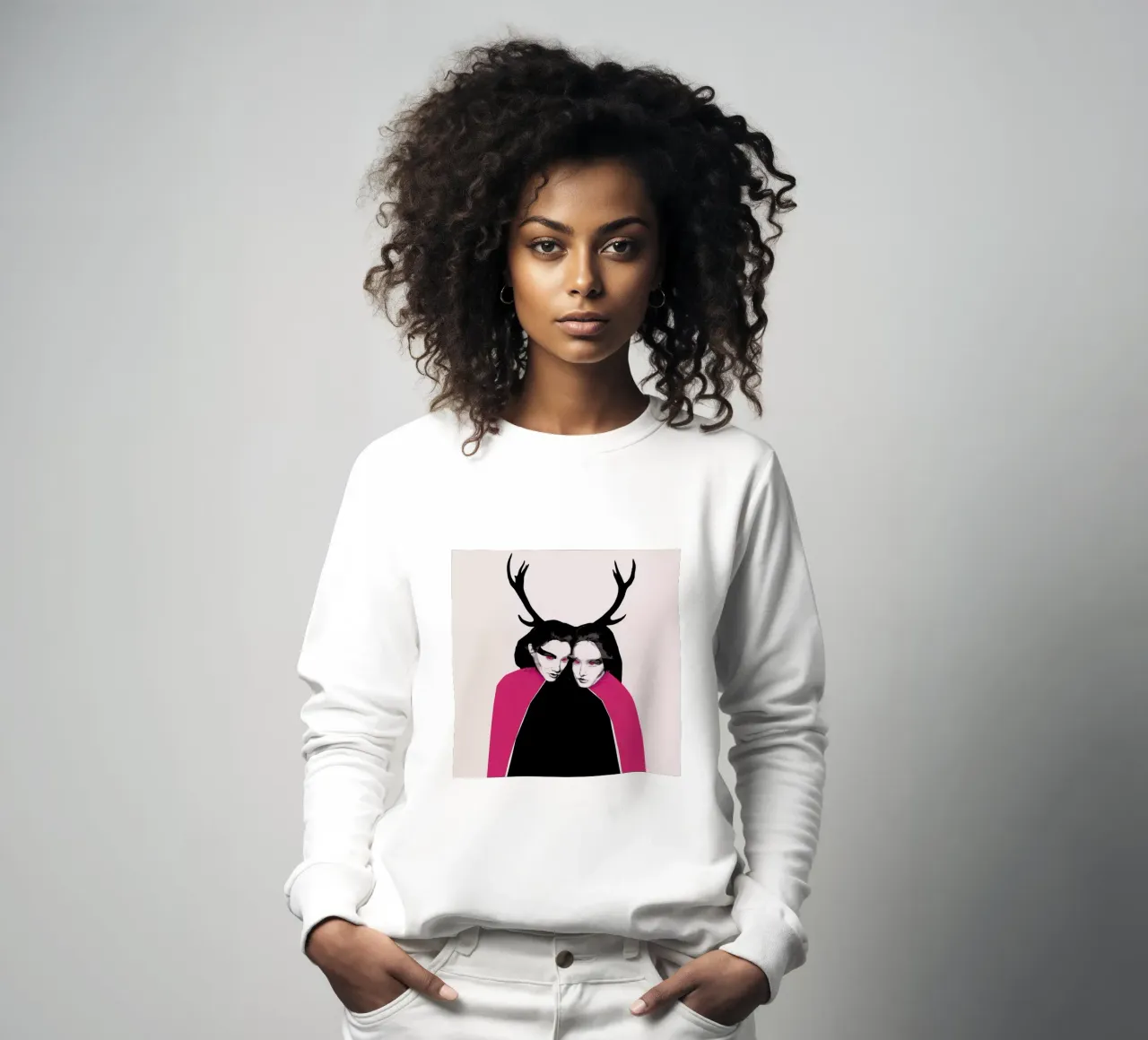 Horns sweatshirt by Agnes KR Patience