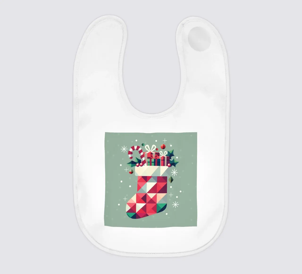 Colourful Christmas stocking full of presents - Festive joy baby bib by namosh