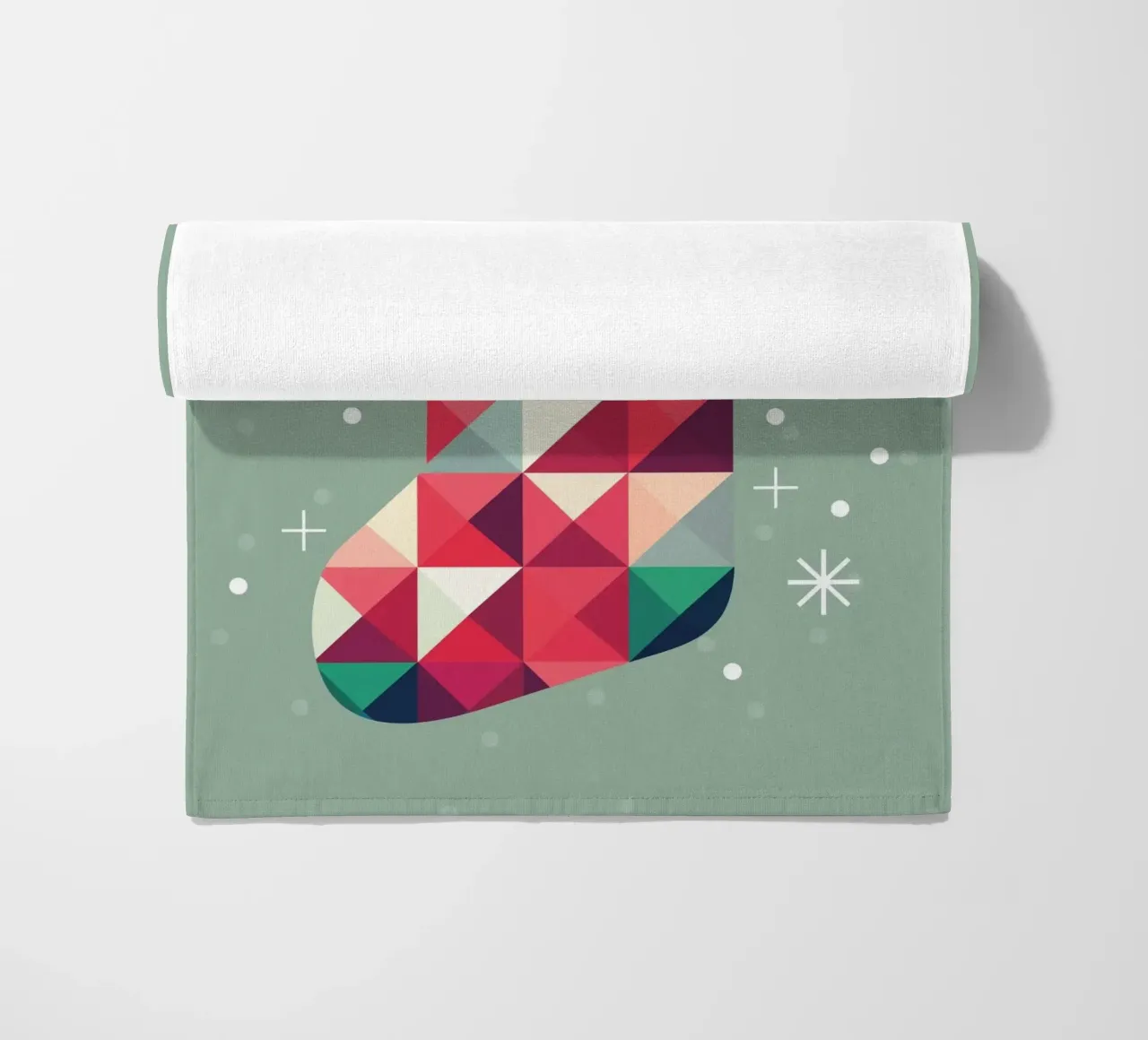 Colourful Christmas stocking full of presents - Festive joy beach towel by namosh