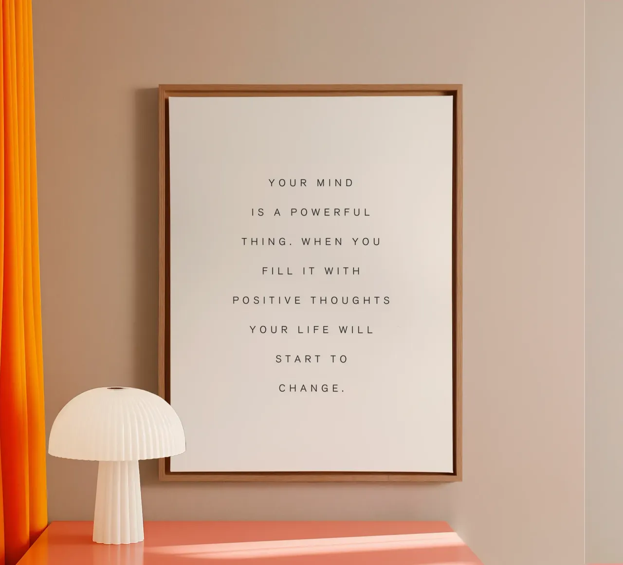 Positive thoughts - motivating wall art for your home canvas by Whole©