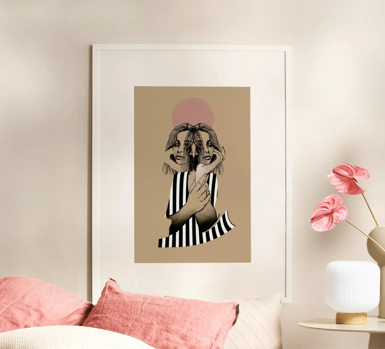 Stripes 1 poster con telaio in legno da Agnes KR Patience