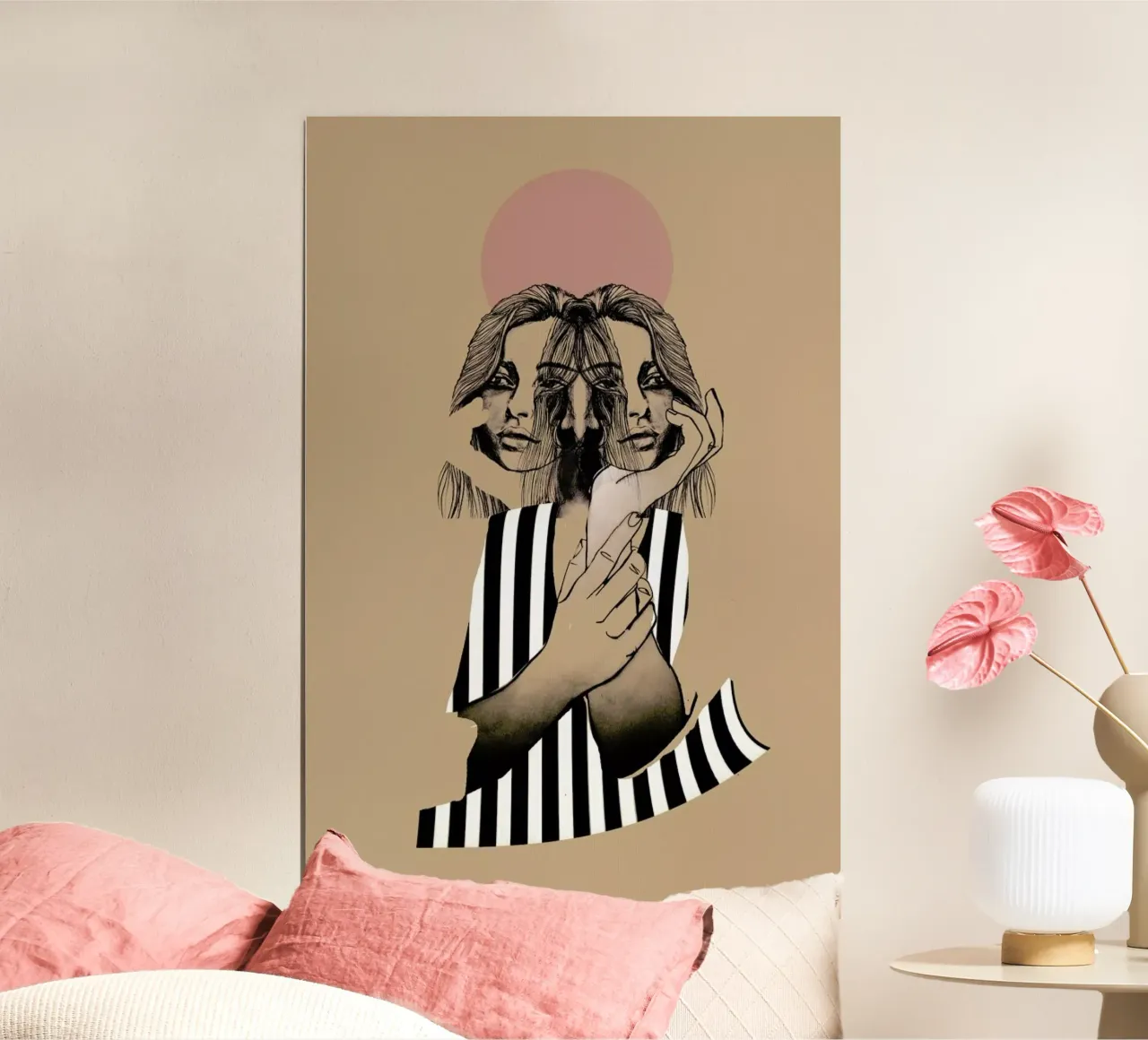 Stripes 1 poster con telaio in legno da Agnes KR Patience