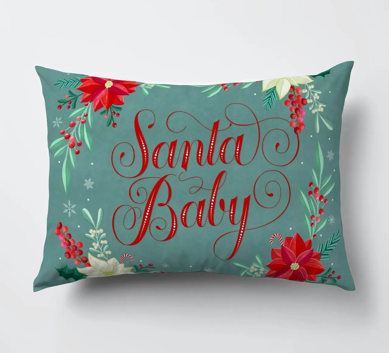 Père Noël bébé. Joyeux Noël. coussin de CalliLetters