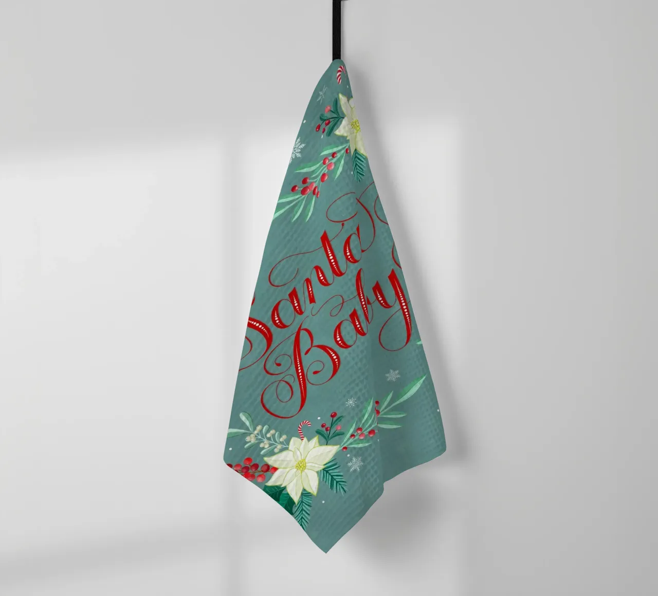 Père Noël bébé. Joyeux Noël. torchon de CalliLetters