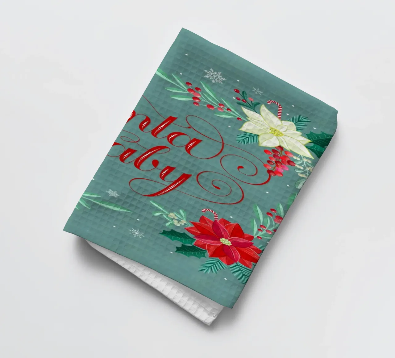Père Noël bébé. Joyeux Noël. torchon de CalliLetters