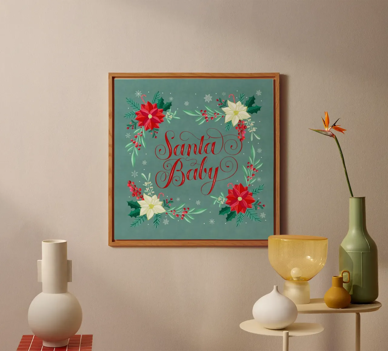 Père Noël bébé. Joyeux Noël. panneau forex de CalliLetters