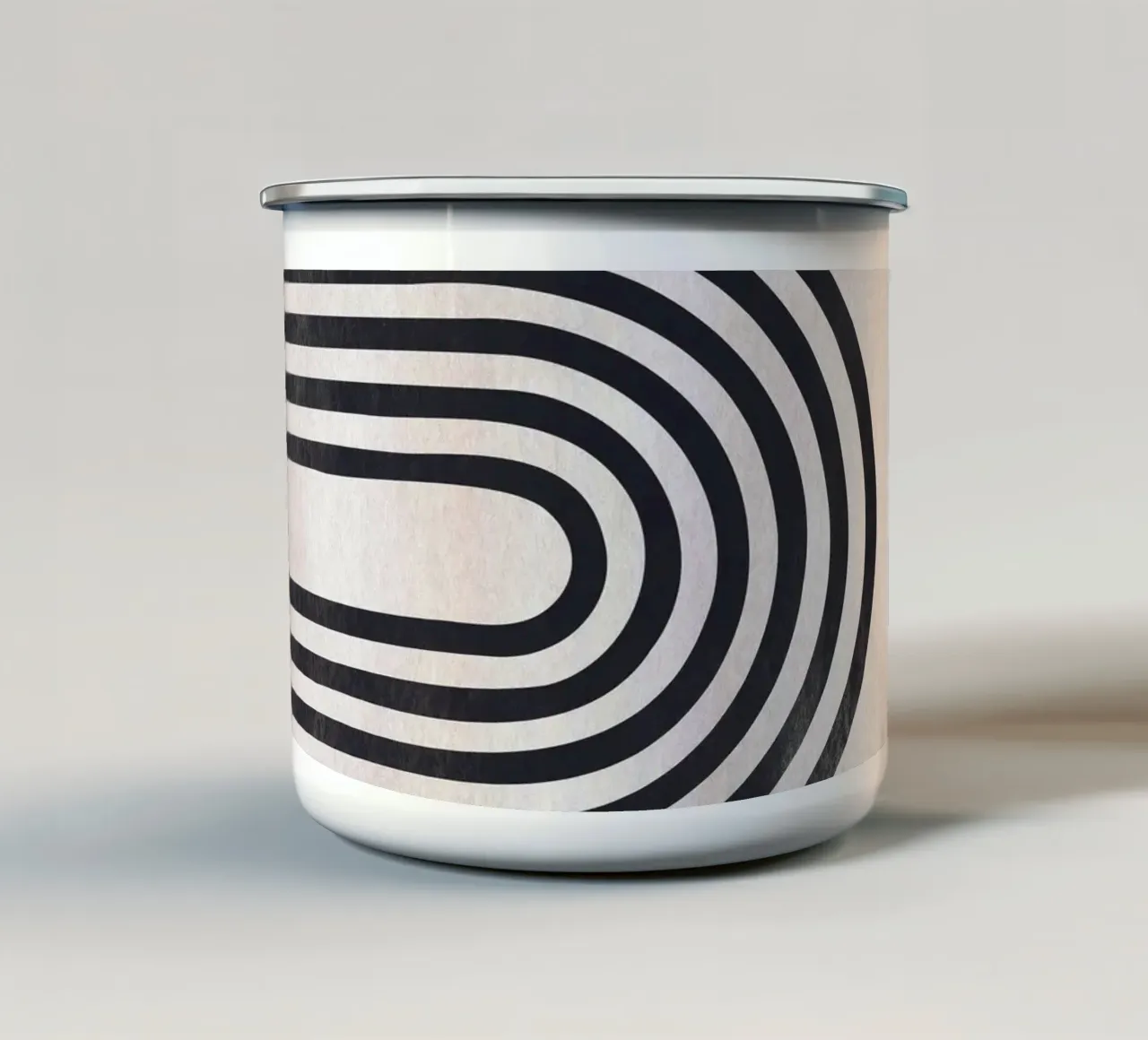 Line art astratta" - Design moderno e minimalista tazza in smalto da Whole©