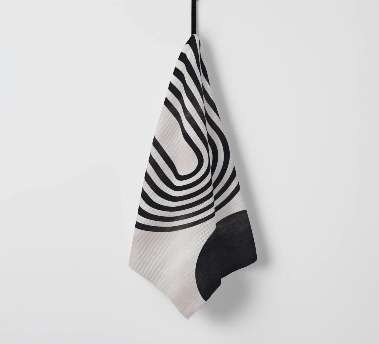 L'art abstrait des lignes" - Design minimaliste moderne torchon de Whole©