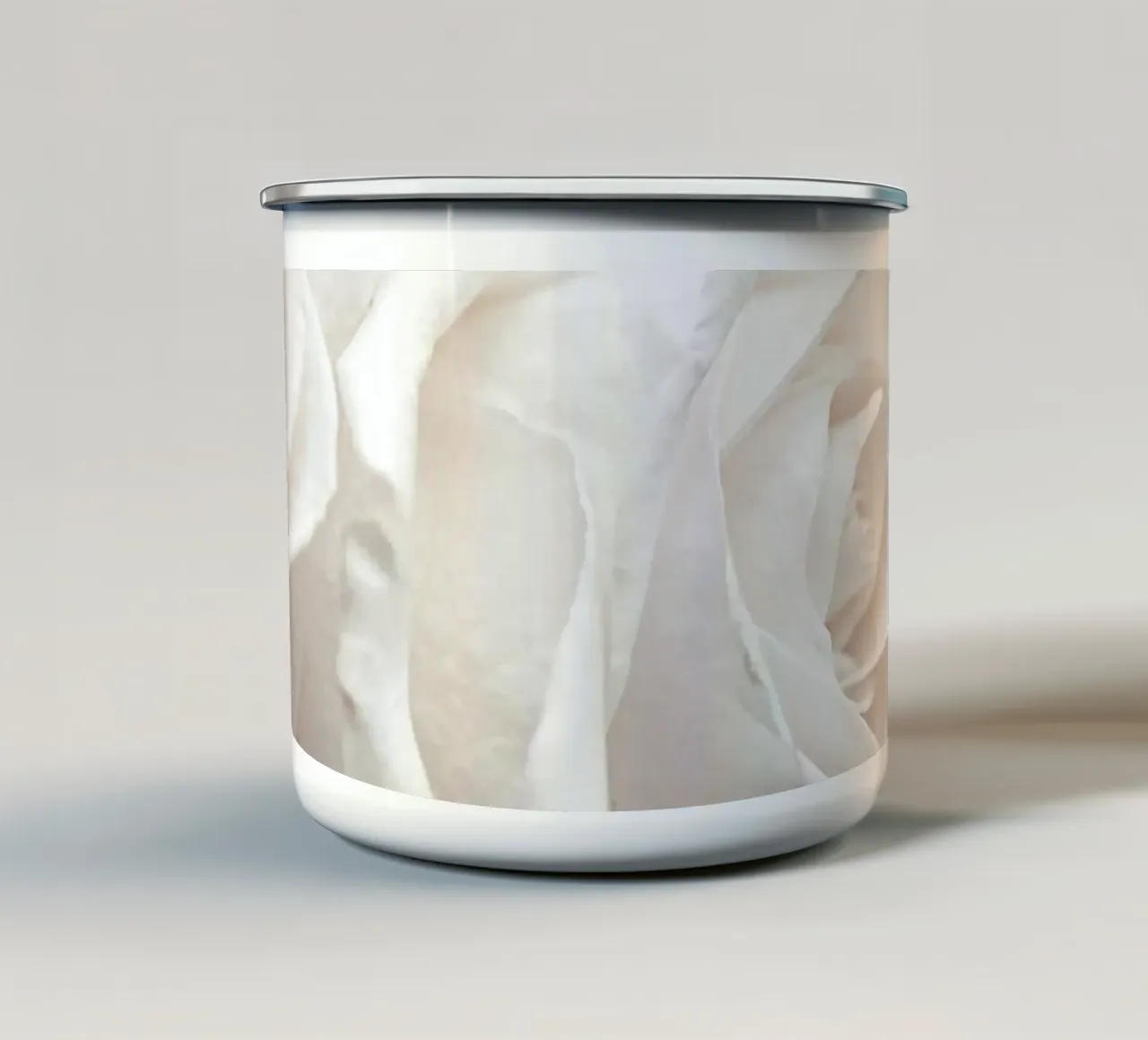 "White roses" - Elegant flower photography for stylish decoration enamel mug by Whole©